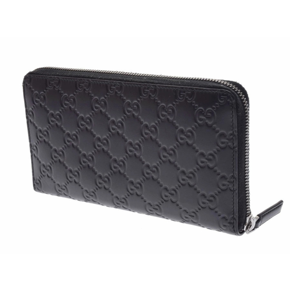 Gucci Guccissima Round Organizer Calfskin Black Long Wallet - Picture 2 of 8